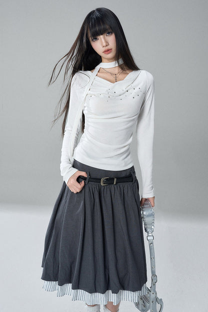 White Long Sleeve Top