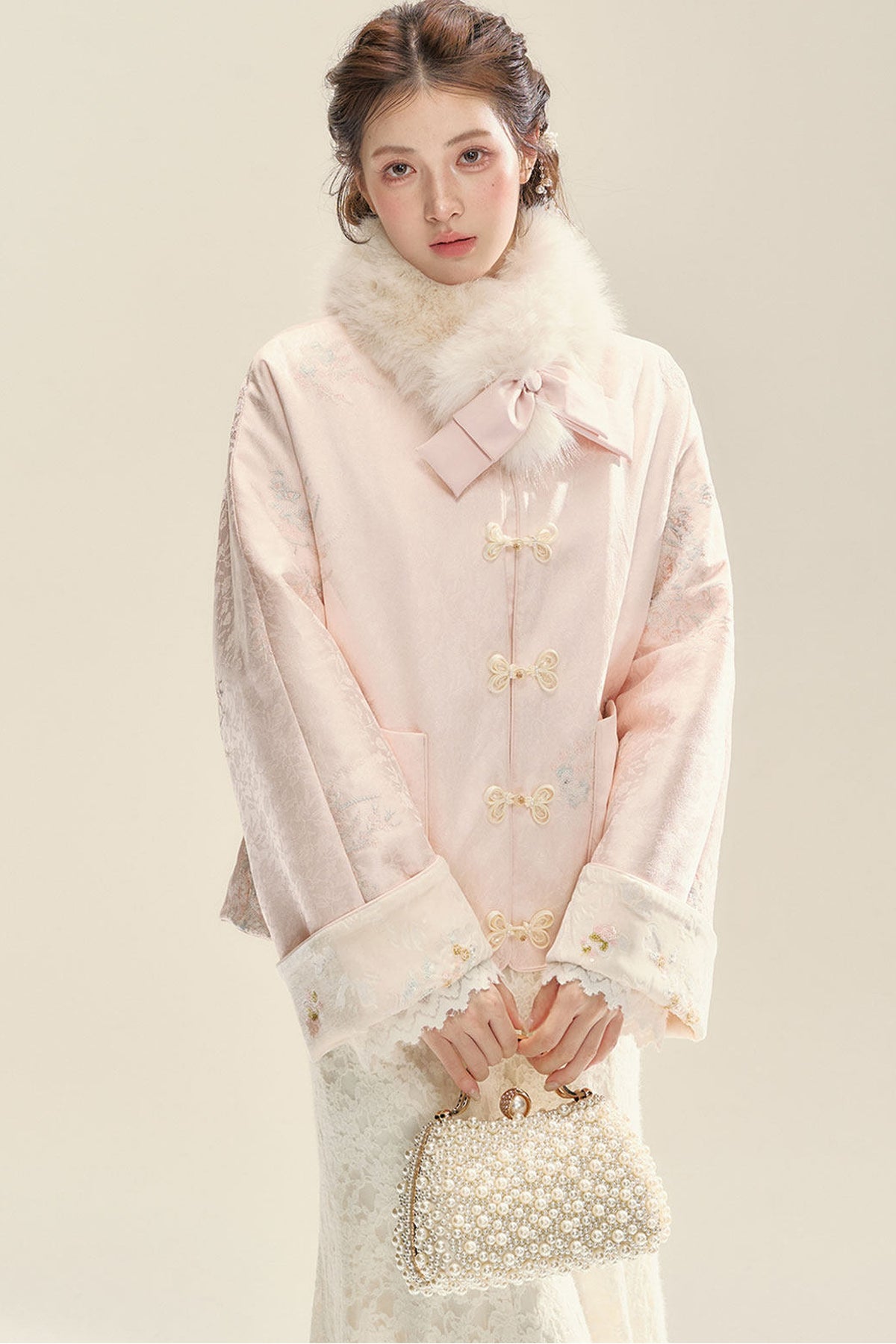 Pink Jacket and Long Dress Set-Up