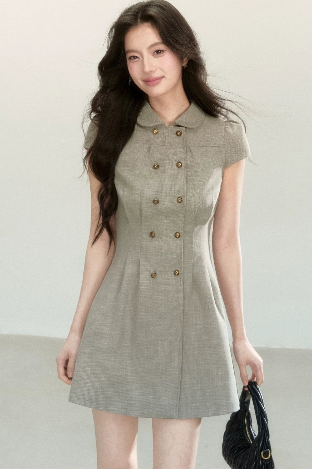 Retro-Preppy-Kleid mit Puppenkragen