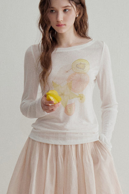 Lyocell Fruit Print Blouse
