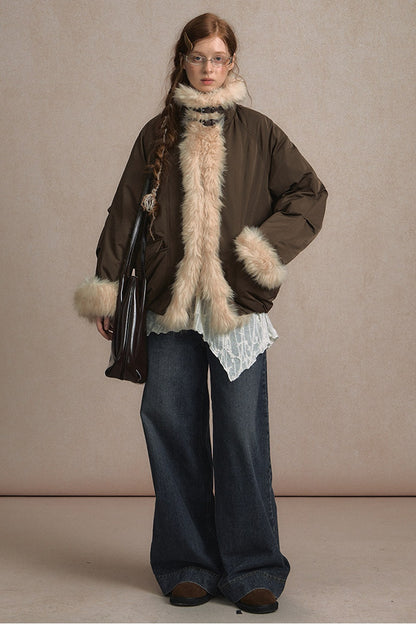 Short Fur Collar Down Jacket