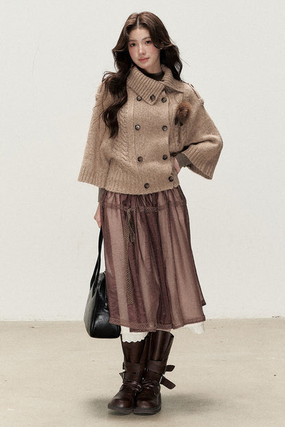 Ballet Brown Gauze Long Skirt