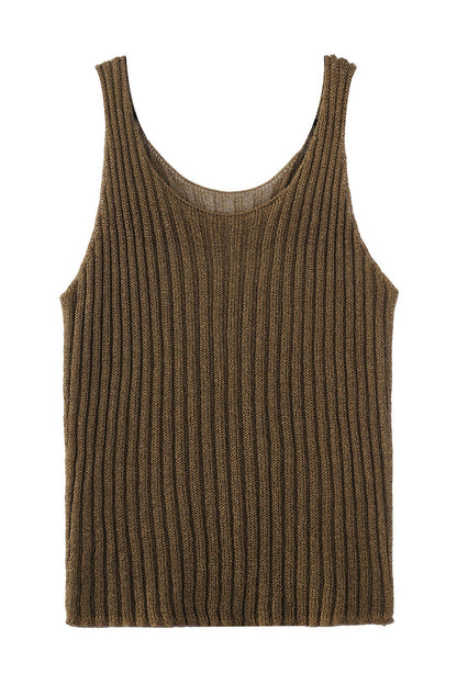 Hollow Ribbed Knit Camisole