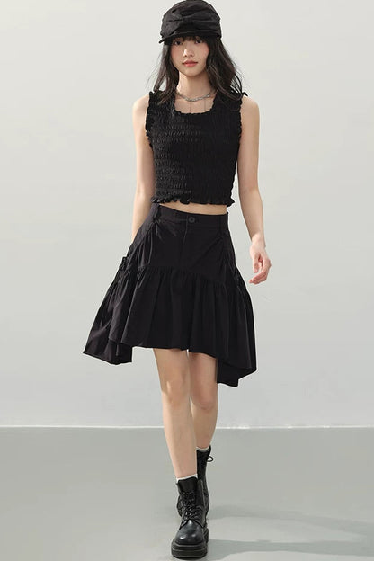 Irregular A-Line Mini Skirt