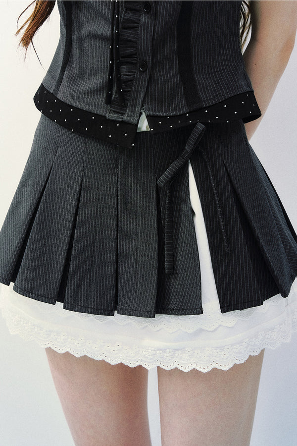 Striped Patchwork Blouse Set-Up