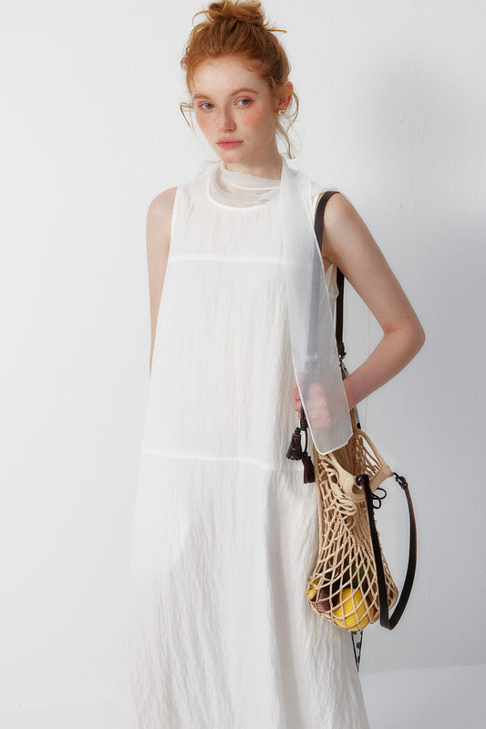 Woven Leather Strap Tote Bag