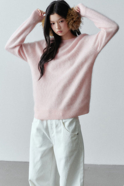 Brushed Cashmere Mulberry Silk Sweater