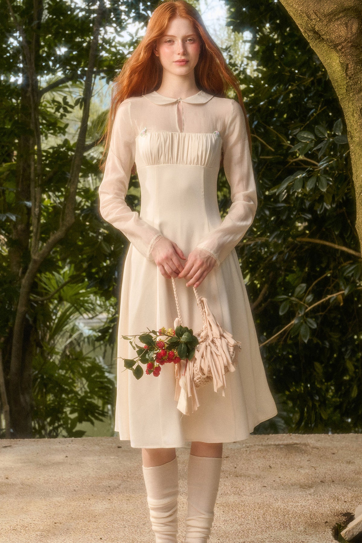 Satin Tencel Lapel Dress