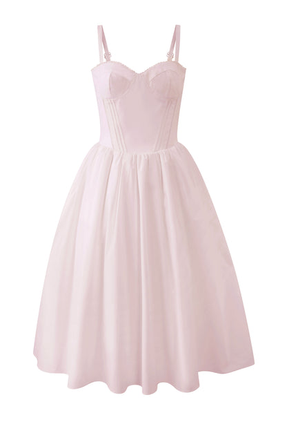 Vertical Cut Stand-Up Collar Slip Dress