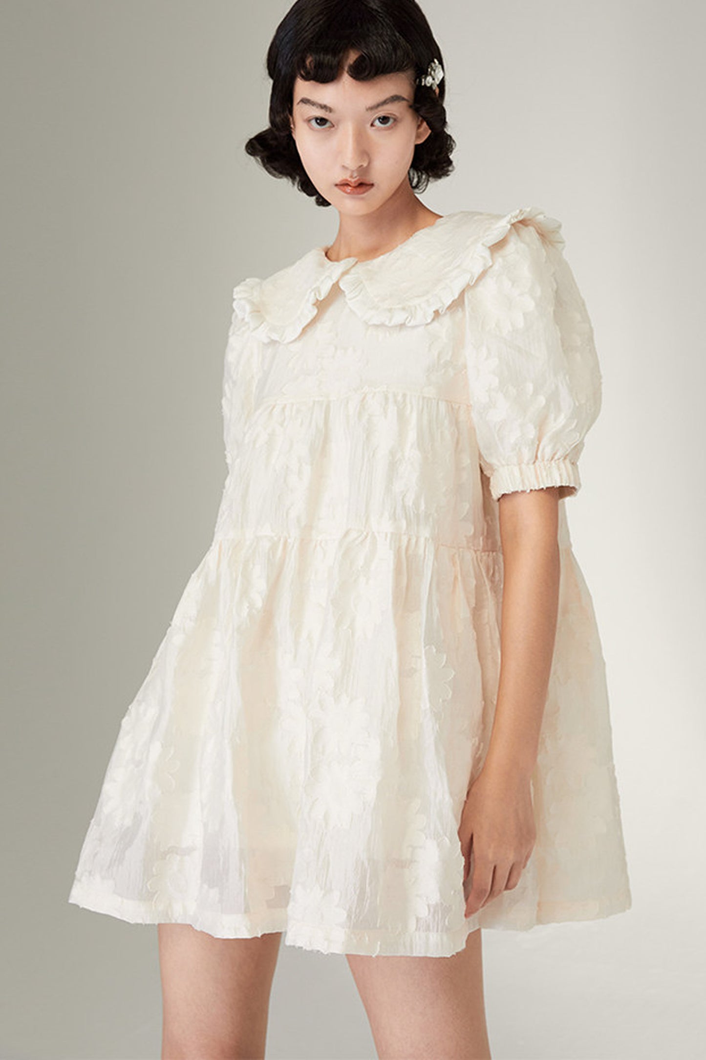 Ruffled Peter Pan Collar Dress