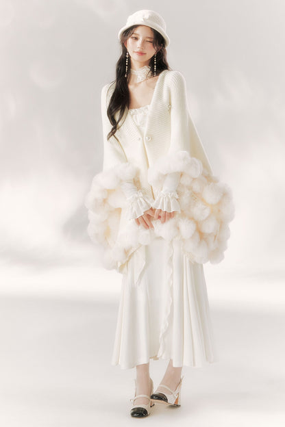 Robe sirène à volants clair de lune éclatant