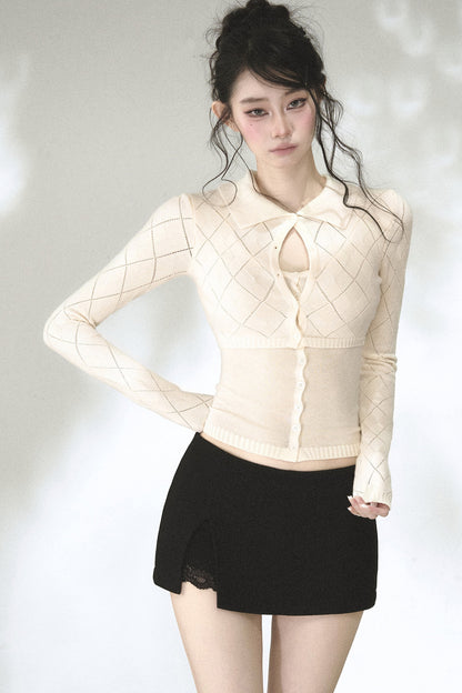 Lace Patchwork A-Line Skirt