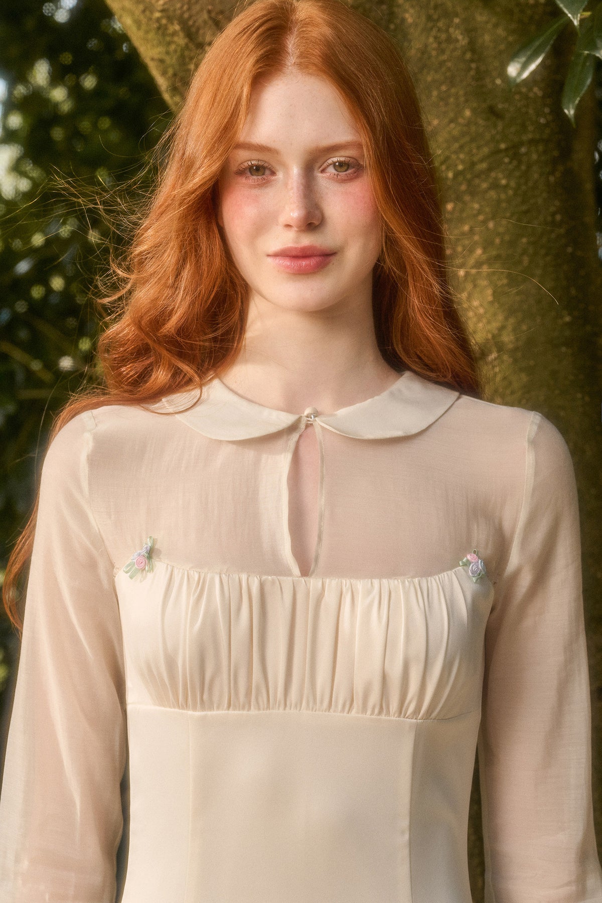 Satin Tencel Lapel Dress