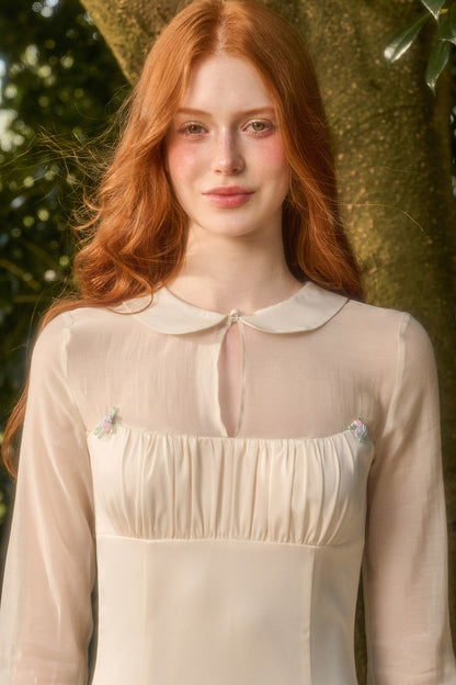 Satin Tencel Lapel Dress