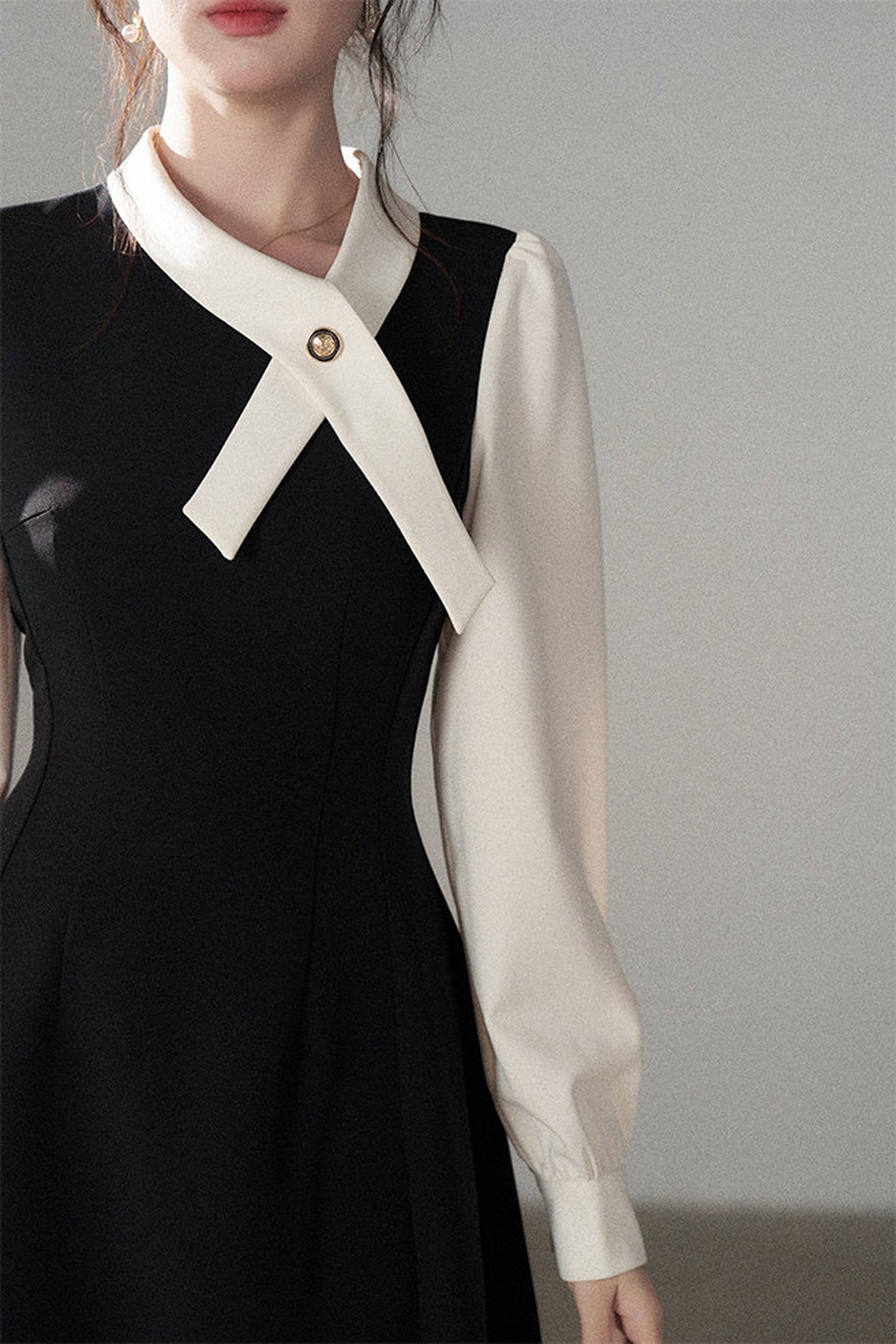 Contrasting Color Long Dress