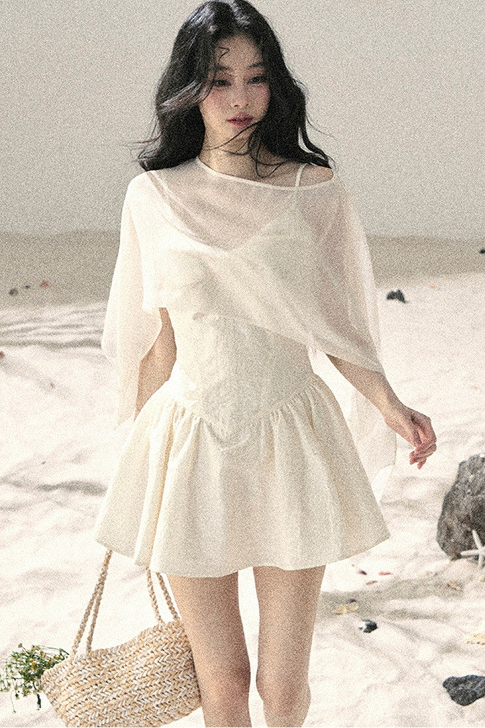 Misty French Puffy Dress Set
