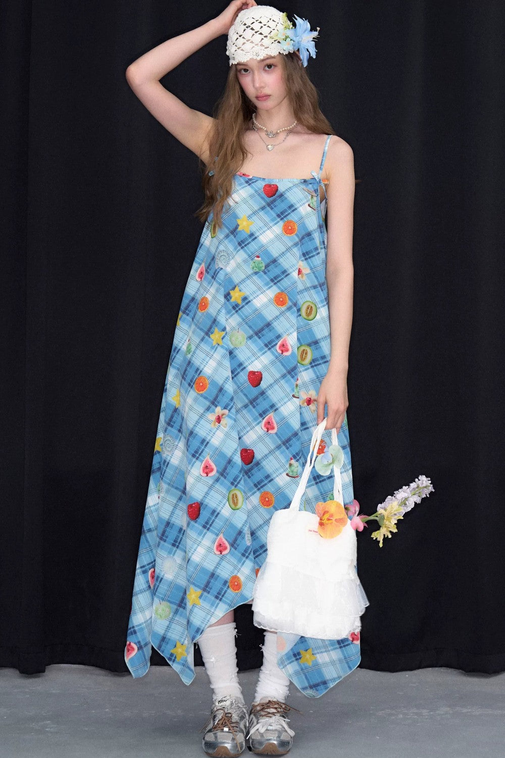 Robe à carreaux avec imprimé amusant Doux rêves