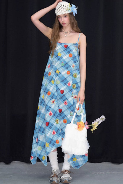 Robe à carreaux avec imprimé amusant Doux rêves