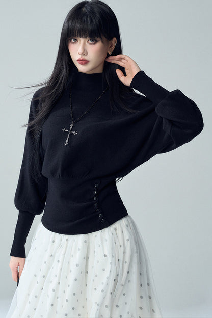 Short Batwing Knit Top