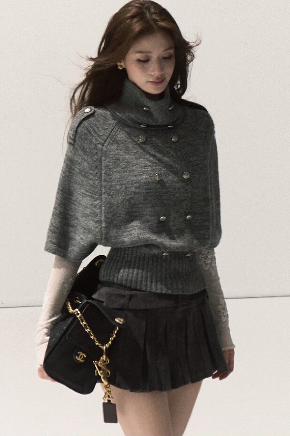 Wool Pullover Cape Shawl Coat