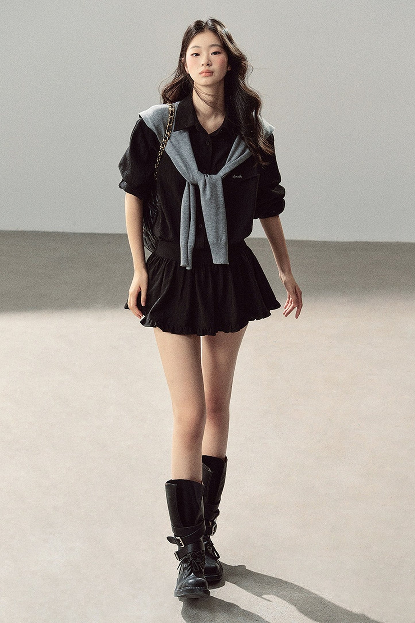 Night Whisper Shirt, Skirt Two-Piece and Jacket Set-Up