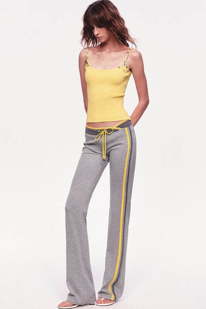 Button Strap Ribbed Knit Tank Top