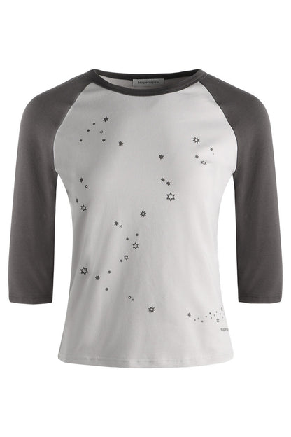 Color-Blocked Raglan Sleeve Knit Blouse