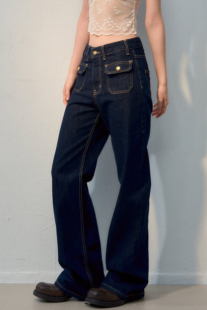 High-Waisted Wide-Leg Jeans
