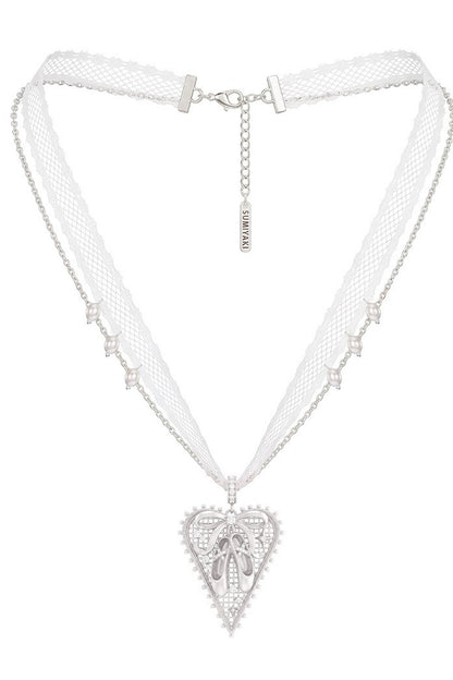 Lace Heart Pendant Necklace