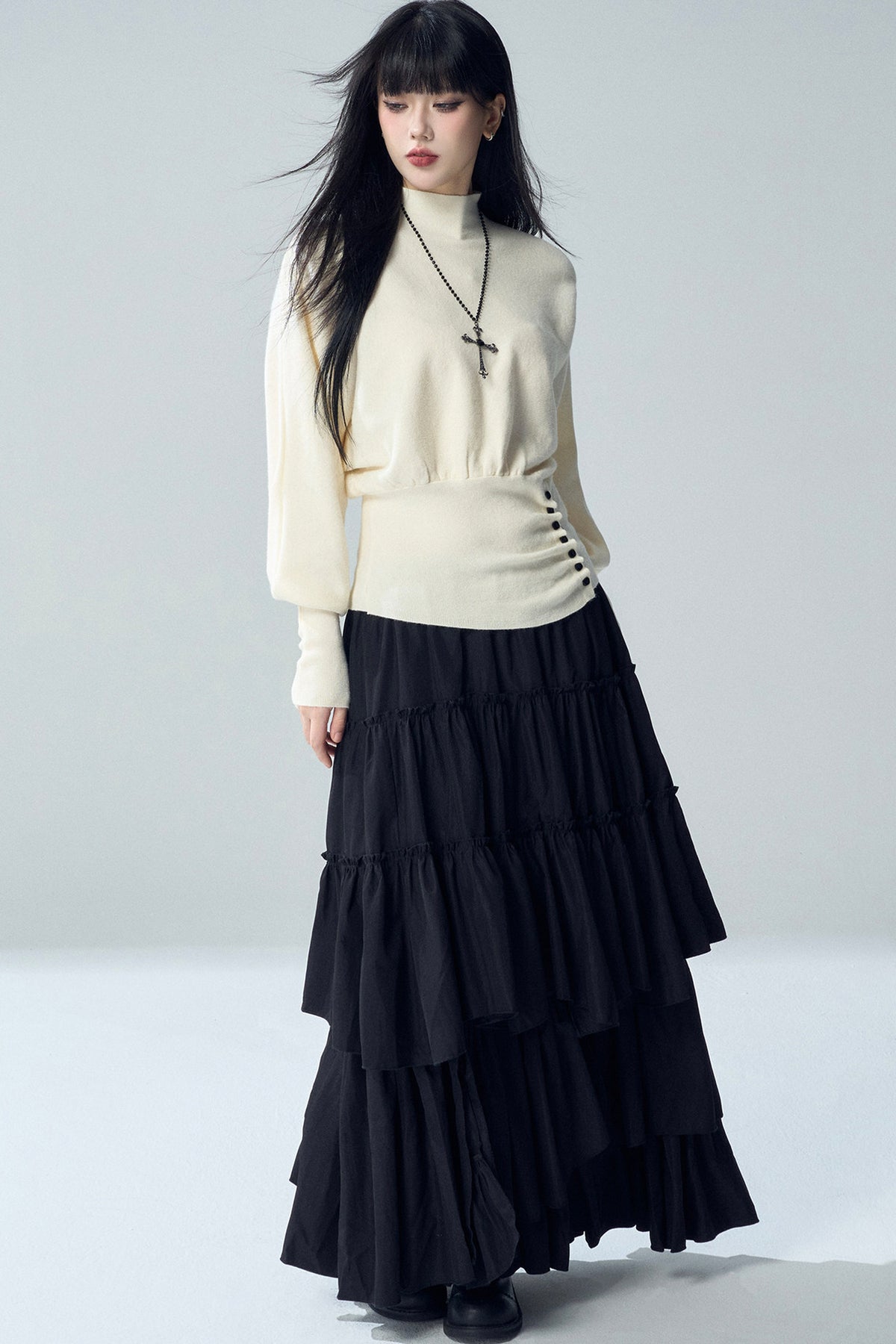 Short Batwing Knit Top
