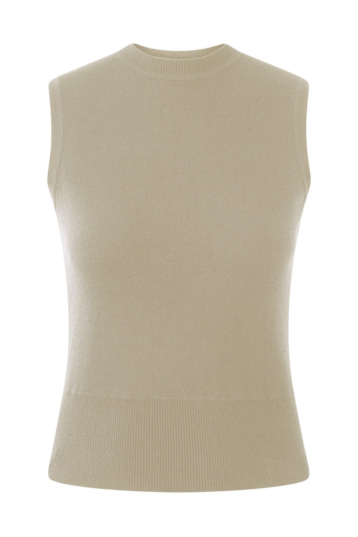 Layered Round Neck Knitted Sweater Vest