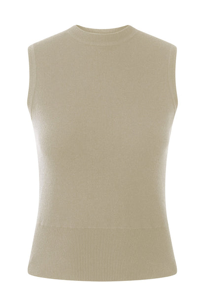 Layered Round Neck Knitted Sweater Vest