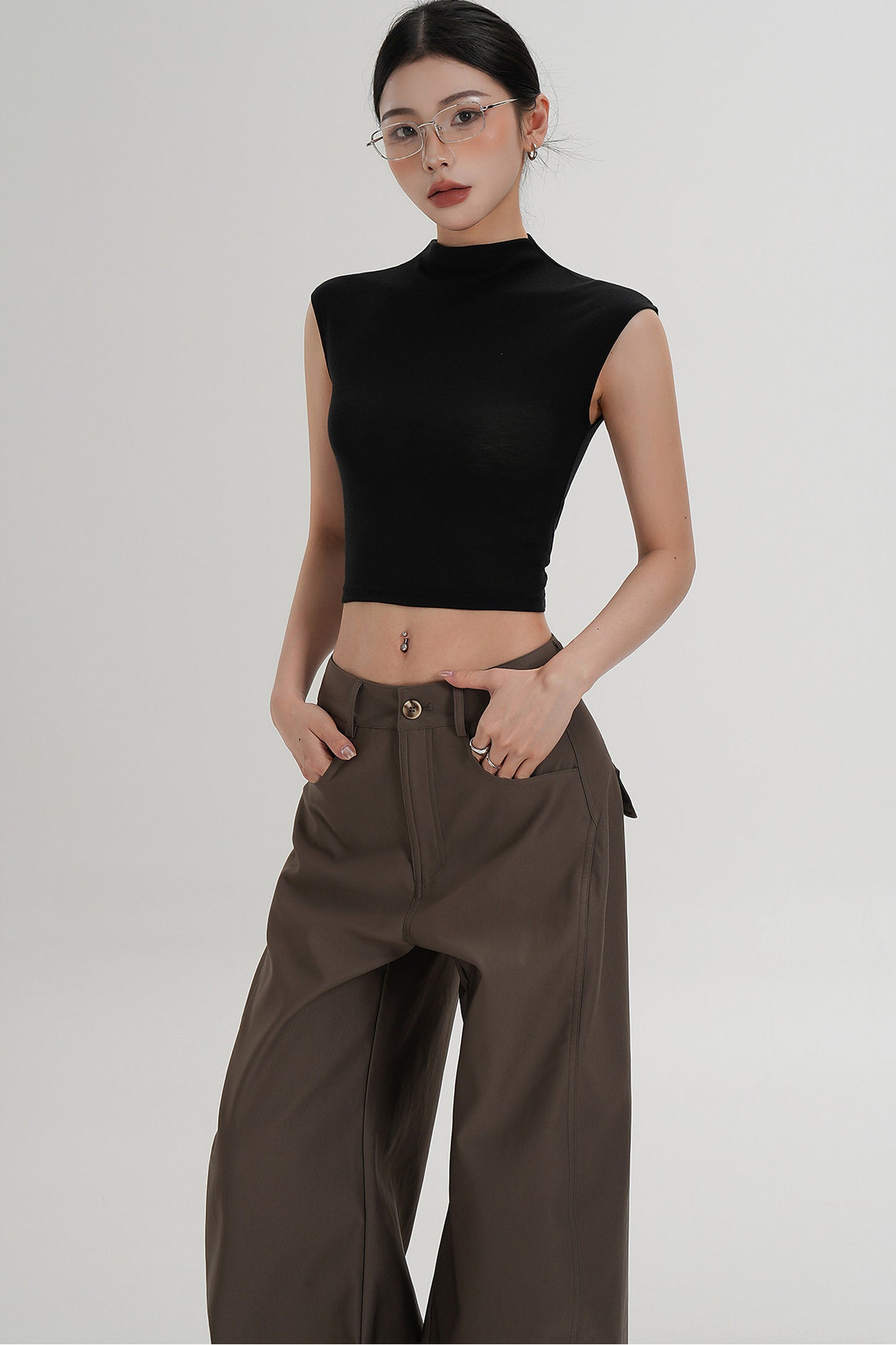 Elegant High-Waisted Sleeveless Top
