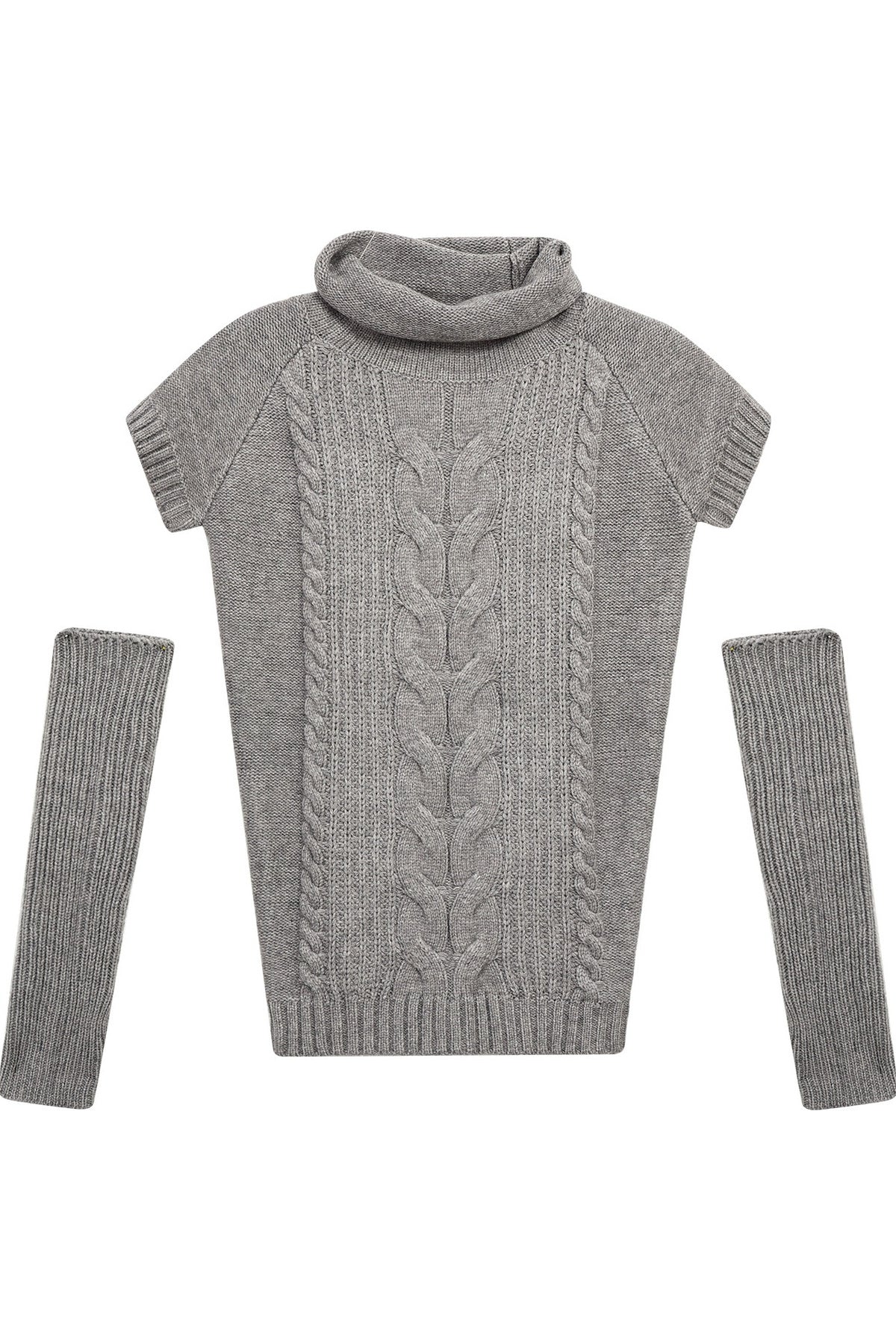 Turtleneck Cable Knit Top and Skirt Set-Up