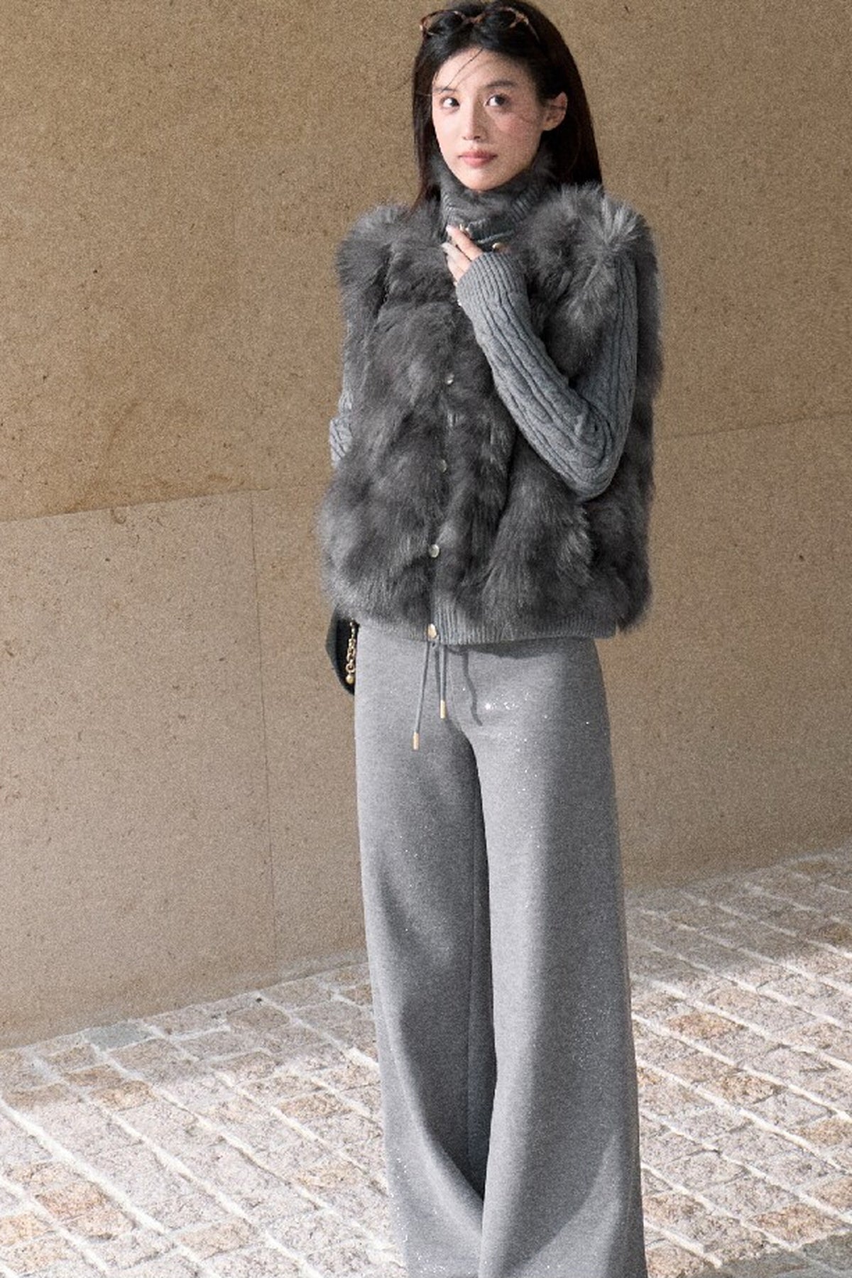 Silver Sprinkle Drawstring Waist Flared Pants