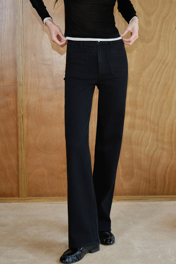 High-Waisted Cotton Pants