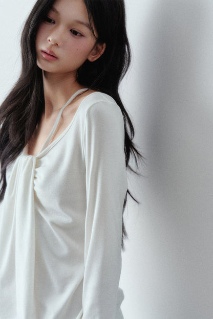 Lyocell Wool Large Round Neck T-shirt