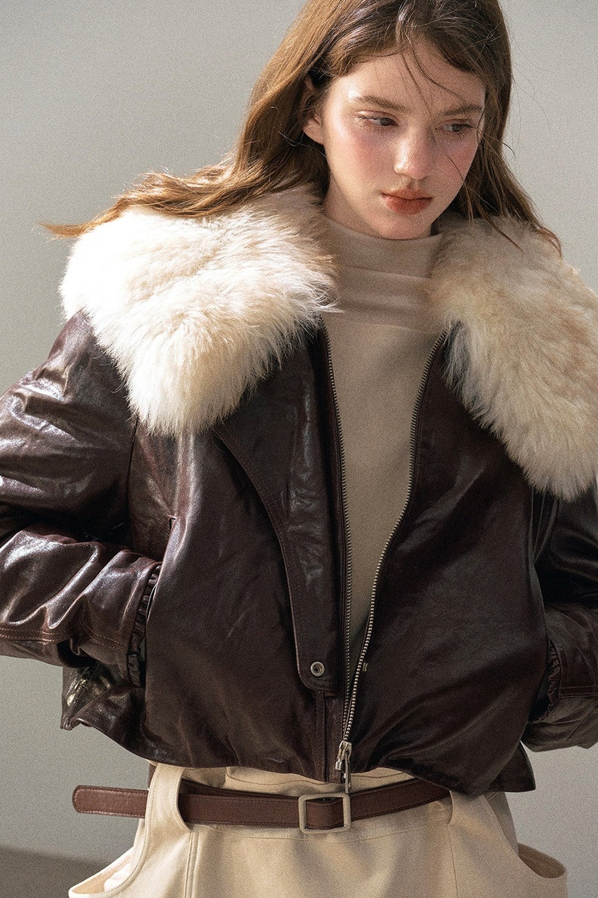Genuine Sheepskin Lamb Fur Jacket