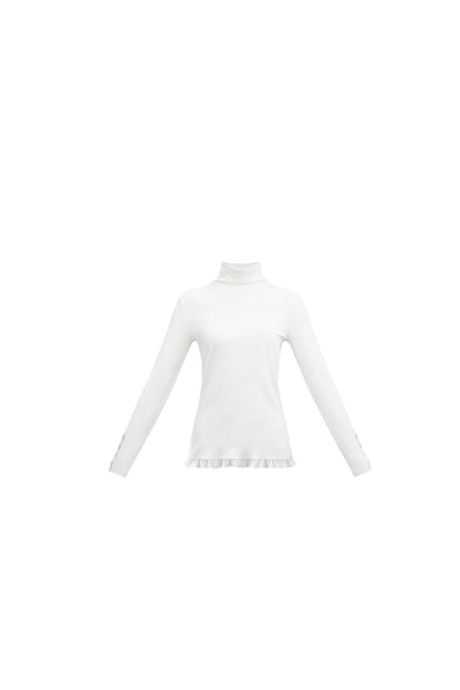 Ruffled Hem Long Sleeve T-Shirt