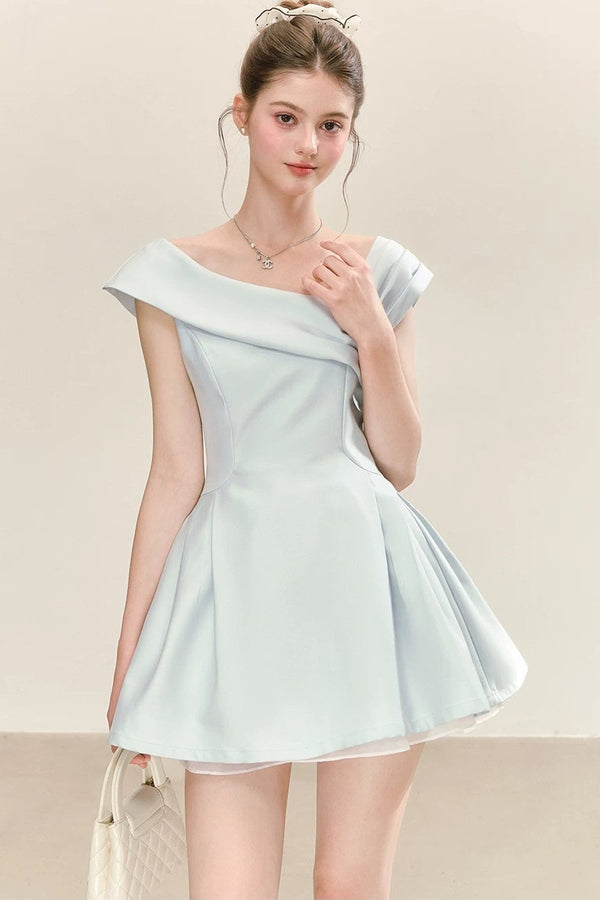 Elegant Blue Puffy Dress