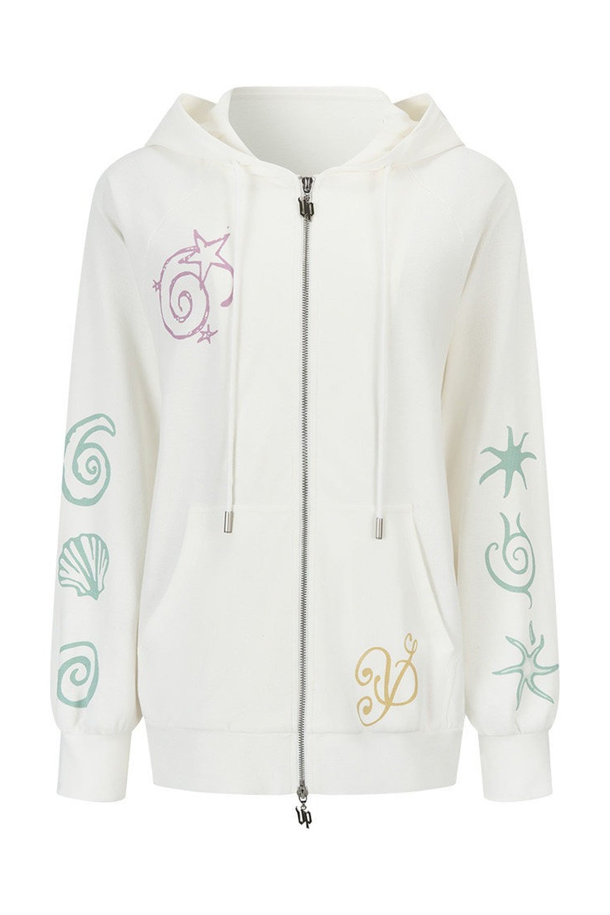 Waffle Knit Print Sweatshirt and Pants Set-Up