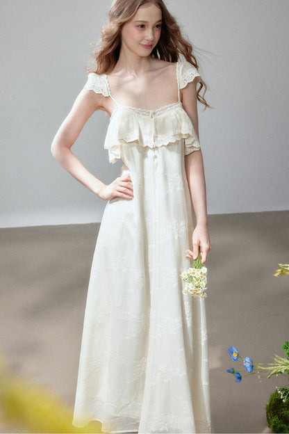 Lace Ruffle Vacation Dress