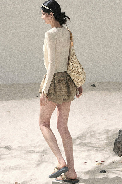 French Sun Protection Knit Cardigan Set