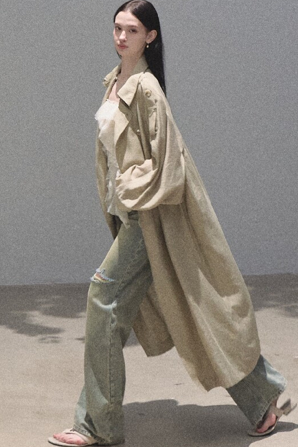 Vintage Distressed Ripped Denim Long Pants