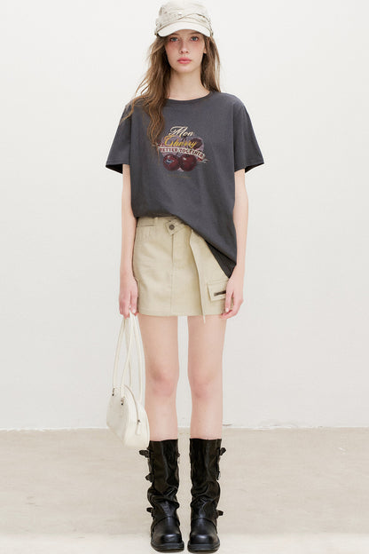 Retro Cherry Distressed Top