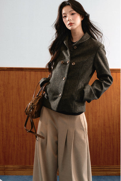 Detachable Cape Wool Coat