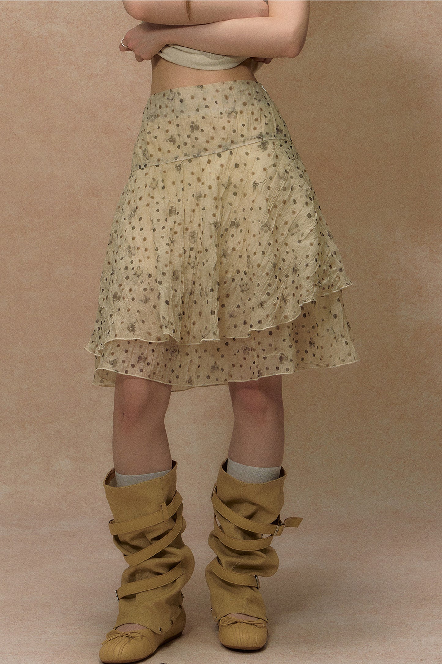 Retro Floral Asymmetrical Skirt