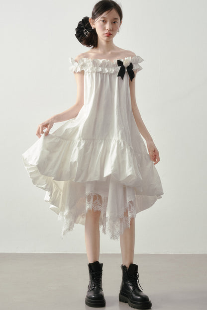 Moonlight Lace Asymmetrical Skirt