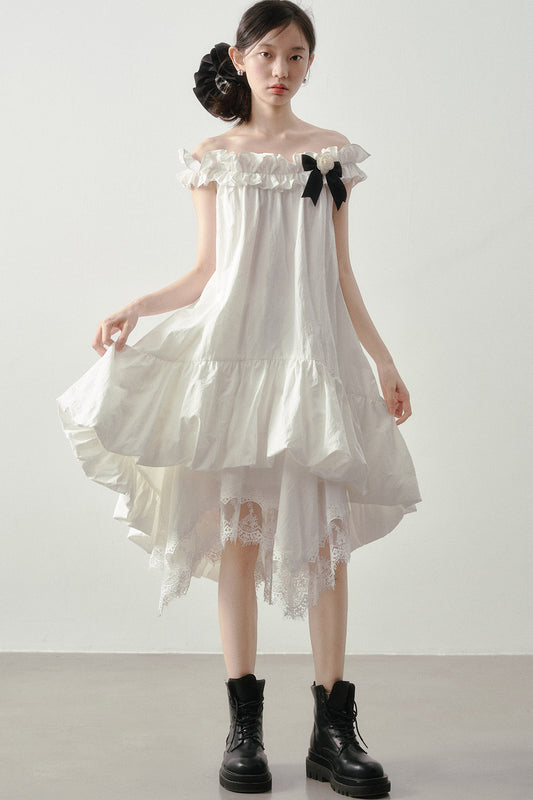 Moonlight Lace Asymmetrical Skirt