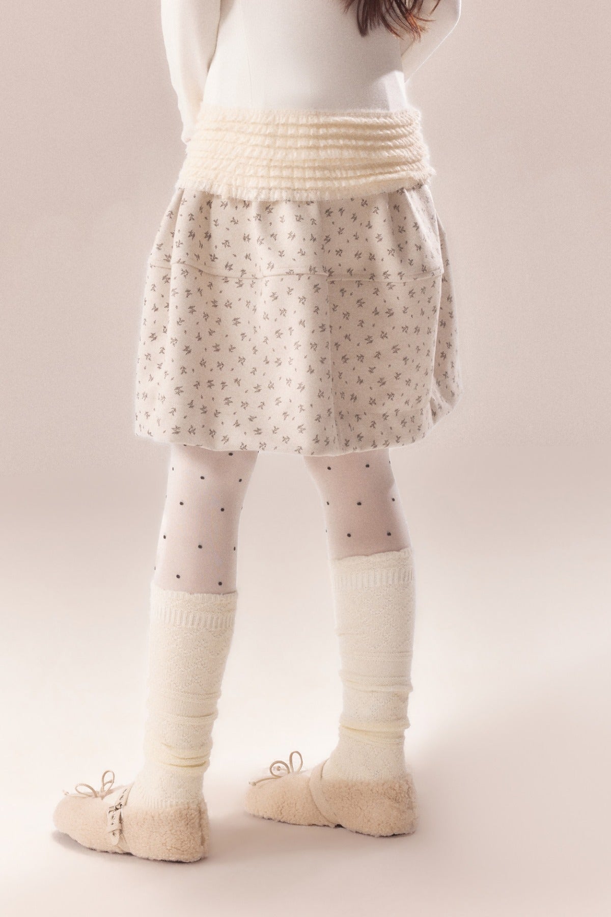 All-Over Floral Print Elastic Waist A-Line Skirt